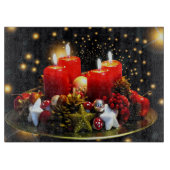 kerstkaarsdeklaag snijplank (Voorkant)