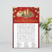 Kerstkaarsen Baby shower Word Search Game (Staand voorkant)