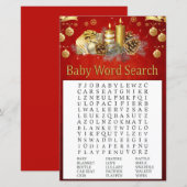 Kerstkaarsen Baby shower Word Search Game (Voorkant / Achterkant)