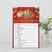 kerstkaarsen Baby word scramble game (Staand voorkant)