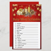 kerstkaarsen Baby word scramble game (Voorkant / Achterkant)