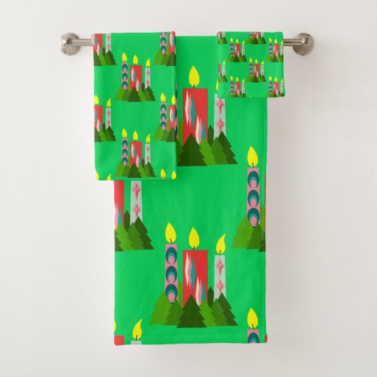 kerstkaarsen bad handdoek (Insitu)