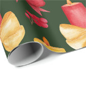 Kerstkaarsen, Bessen en Lint Cadeaupapier (Rol Hoek)