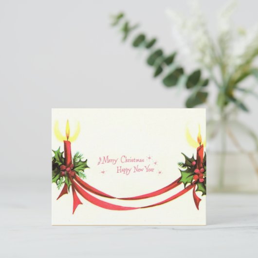  kerstkaarsen briefkaart (Staand voorkant)