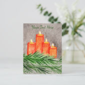 kerstkaarsen briefkaart (Staand voorkant)