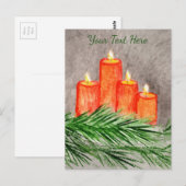 kerstkaarsen briefkaart (Voorkant / Achterkant)