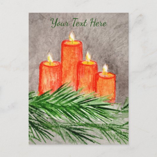 kerstkaarsen briefkaart (Voorkant)