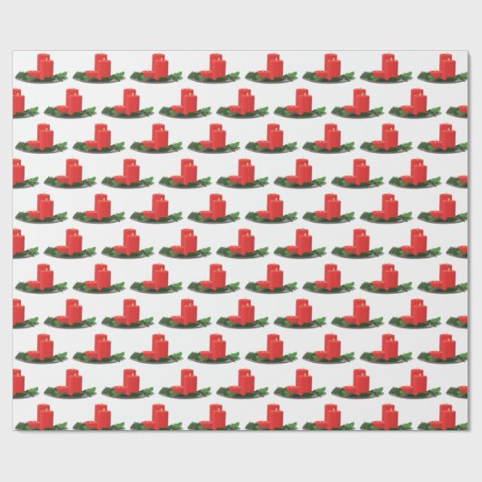 kerstkaarsen cadeaupapier (Vlak)