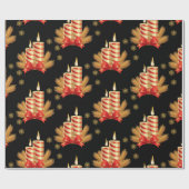 kerstkaarsen cadeaupapier (Vlak)