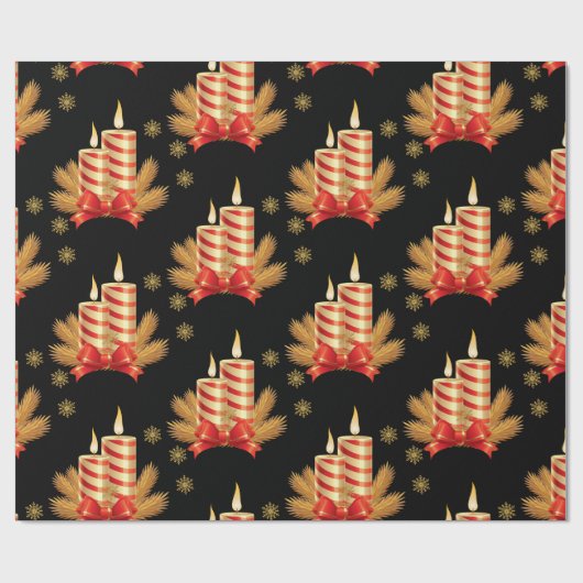 kerstkaarsen cadeaupapier (Vlak)