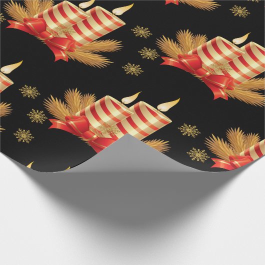 kerstkaarsen cadeaupapier (Hoek)