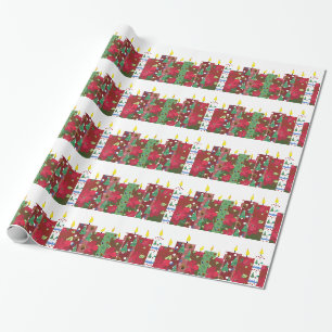 Kerstkaarsen Collage Cadeaupapier