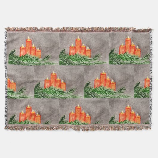 kerstkaarsen deken (Voorkant)