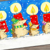 Kerstkaarsen Egels Groet Kaart