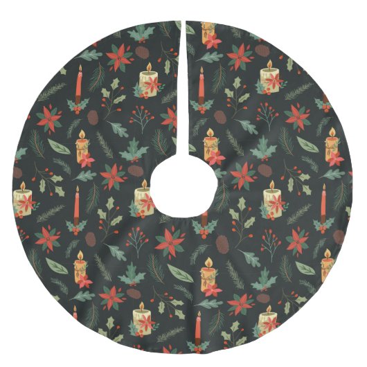 Kerstkaarsen en bessen kerstboom rok (Voorkant)