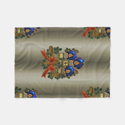 kerstkaarsen en geschreeuw fleece deken (Voorkant (Horizontaal))