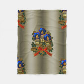 kerstkaarsen en geschreeuw fleece deken (Voorkant)