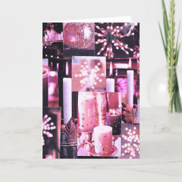 Kerstkaarsen en glitters Vouwbare kerstkaart Feestdagen Kaart