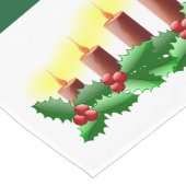 Kerstkaarsen en Hulst Lange Tafelloper (Hoek)