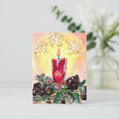 kerstkaarsen en snowflakes briefkaart (Staand voorkant)