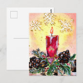 kerstkaarsen en snowflakes briefkaart (Voorkant / Achterkant)