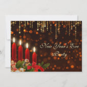 Kerstkaarsen en verlichting oudejaarsavond kaart (Voorkant)