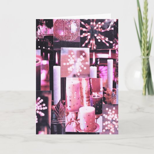 Kerstkaarsen en vonken opgevouwen kerstkaart feestdagen kaart (Voorkant)