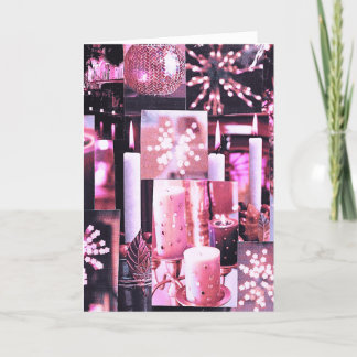 Kerstkaarsen en vonken Vouwvakantiefolder Feestdagen Kaart