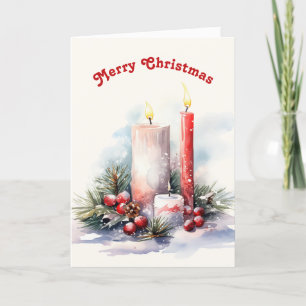 Kerstkaarsen Feestdagen Kaart