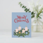 Kerstkaarsen  feestdagenkaart (Staand voorkant)