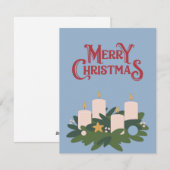 Kerstkaarsen  feestdagenkaart (Voorkant / Achterkant)