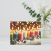 kerstkaarsen feestdagenkaart (Staand voorkant)