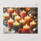 kerstkaarsen feestdagenkaart (Voorkant)