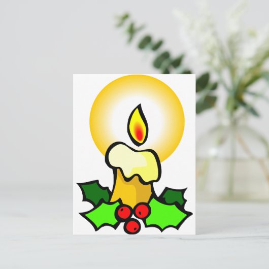 kerstkaarsen feestdagenkaart (Staand voorkant)