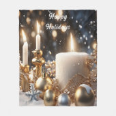 Kerstkaarsen fleece deken (Voorkant)