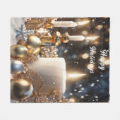 Kerstkaarsen fleece deken (Voorkant (Horizontaal))