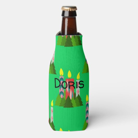 kerstkaarsen flesjeskoeler (Fles Voorkant)