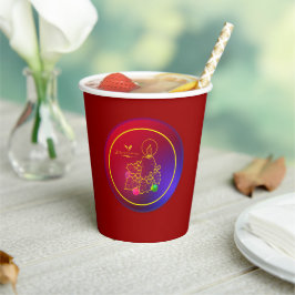 Kerstkaarsen Holly Line Draaien Rood en Blauw Papieren Bekers