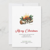 Kerstkaarsen hulstbessen kaart charmant (Voorkant)