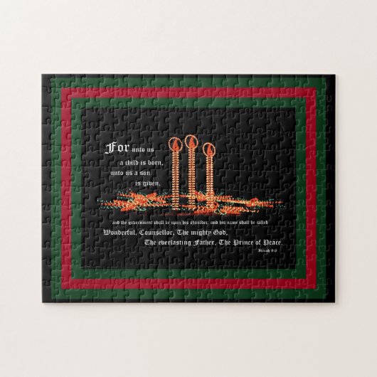 Kerstkaarsen, Jesaja 9:6 Legpuzzel (Horizontaal)
