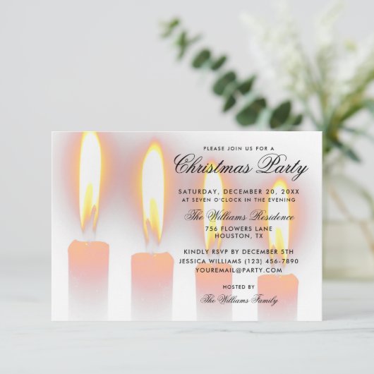 kerstkaarsen kaart (Staand voorkant)