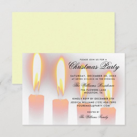 kerstkaarsen kaart (Voorkant / Achterkant)