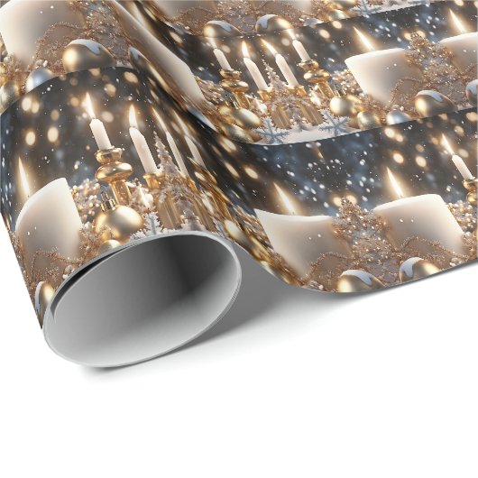 Kerstkaarsen Kerst Inpakpapier (Rol Hoek)