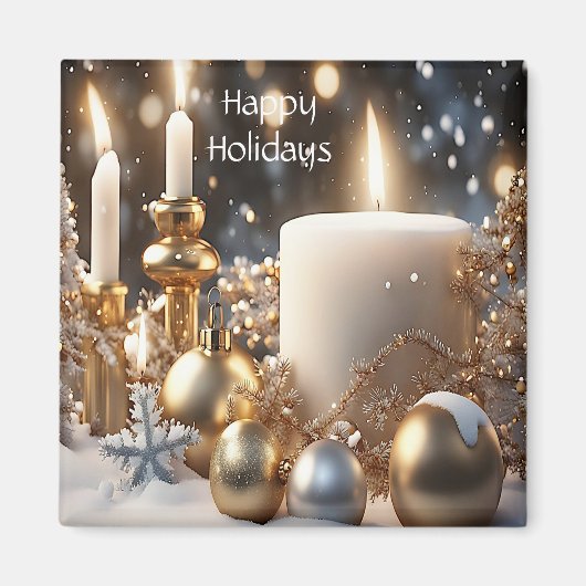Kerstkaarsen Kerstmagneet Magneet (Voorkant)