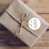 kerstkaarsen kleurrijk groots ronde sticker