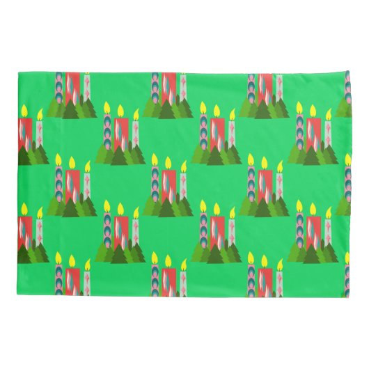 kerstkaarsen kussensloop (Achterkant)