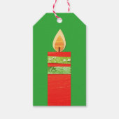 kerstkaarsen label met rood groen cadeau cadeaulabel (Voorkant)