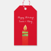 kerstkaarsen label met rood groen cadeau cadeaulabel (Achterkant)