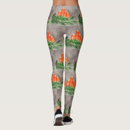 kerstkaarsen leggings (Achterkant)