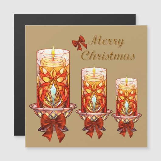 Kerstkaarsen Magnetische Kaart (Voorkant / Achterkant)